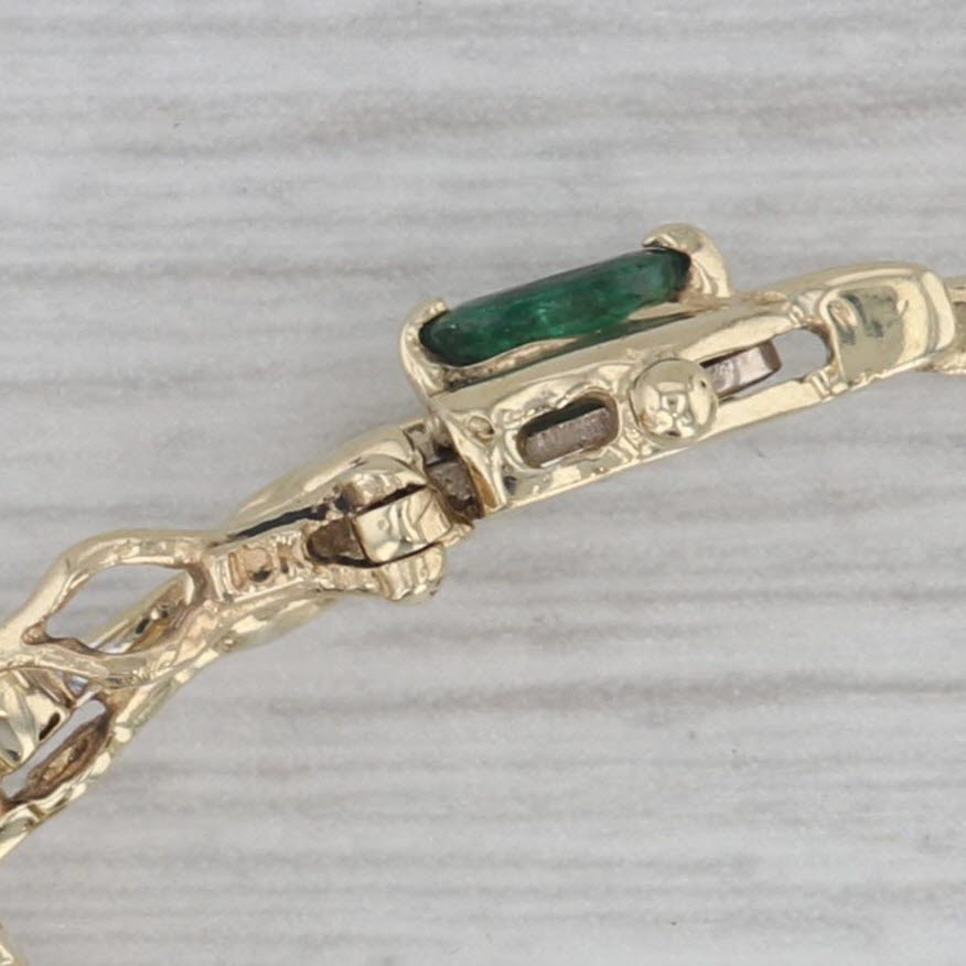 Gray 2.03ctw Emerald Diamond Tennis Bracelet 10k Yellow Gold 6.5" 4.8mm