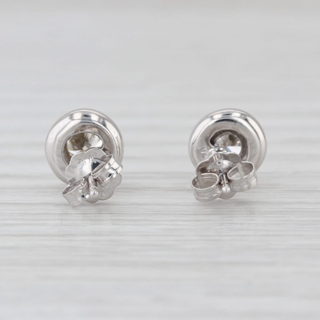 0.26ctw Round Diamond Solitaire Stud Earrings 14k White Gold Studs