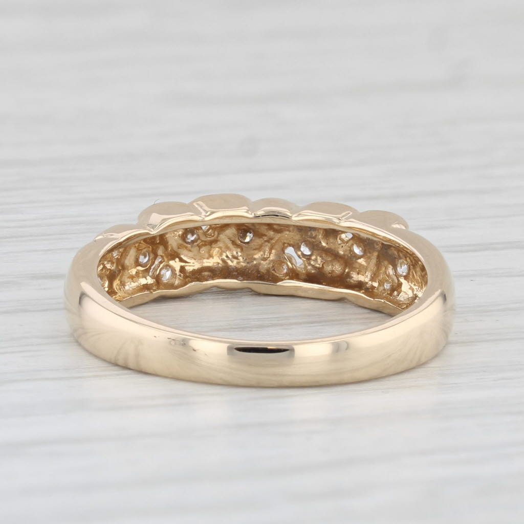 Light Gray 0.20ctw Diamond Ring 14k Yellow Gold Size 6.75 Stackable Band