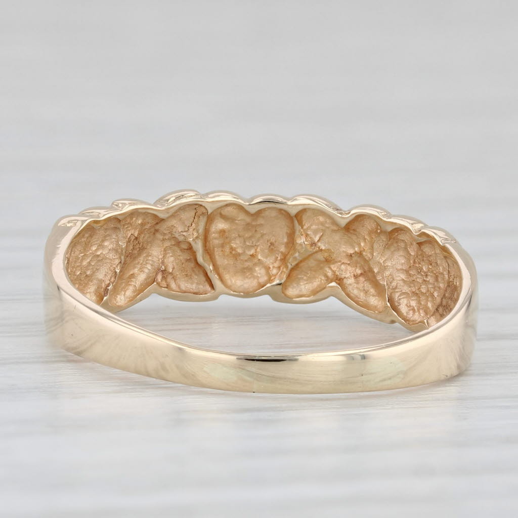 Light Gray XO Heart Ring 14k Yellow Gold Size 8 Stackable Band