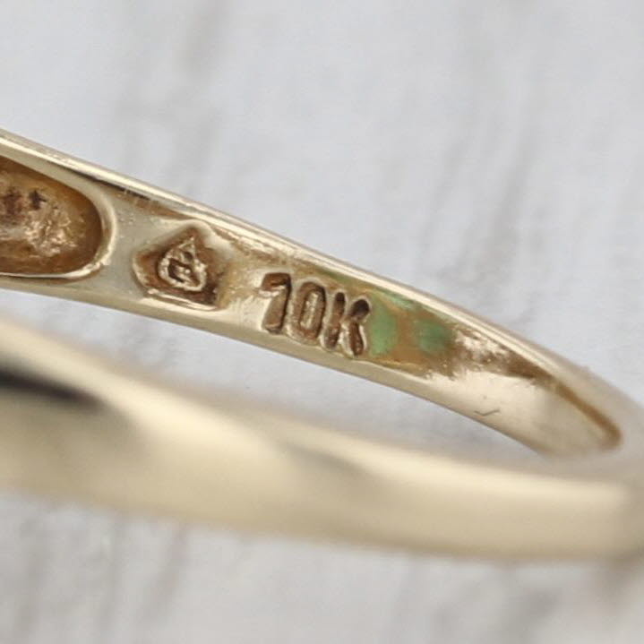 1.14ctw Emerald Diamond Cluster Ring 10k Yellow Gold Size 7 Cocktail