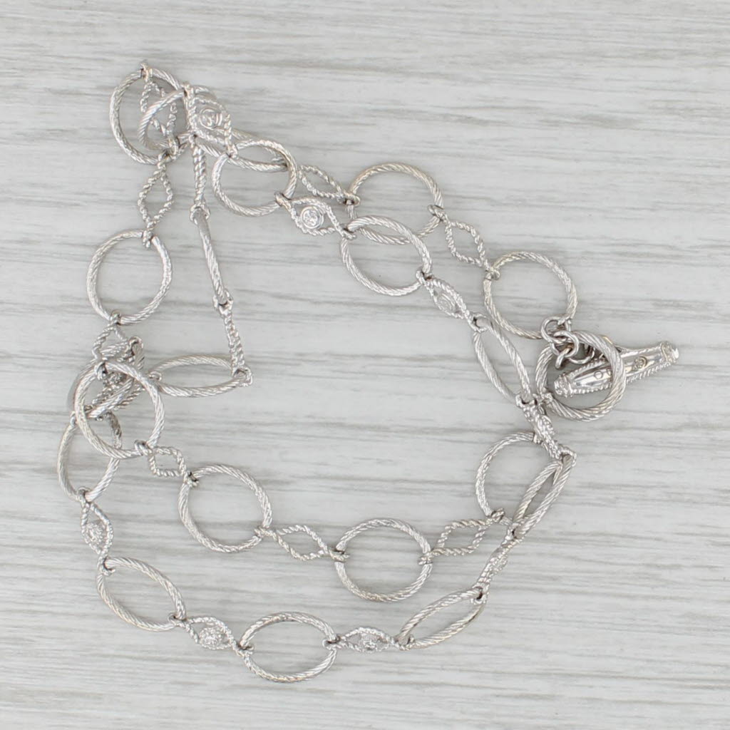 Gray Charriol Diamond Circles Necklace with Box 18k White Gold 15.5" Toggle Clasp