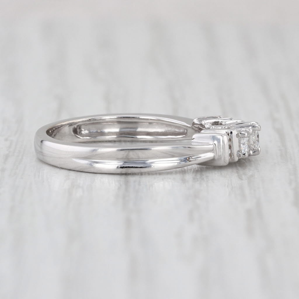 0.32ctw Diamond 3-Stone Tiered Engagement Ring 14k White Gold Stackable Size 7