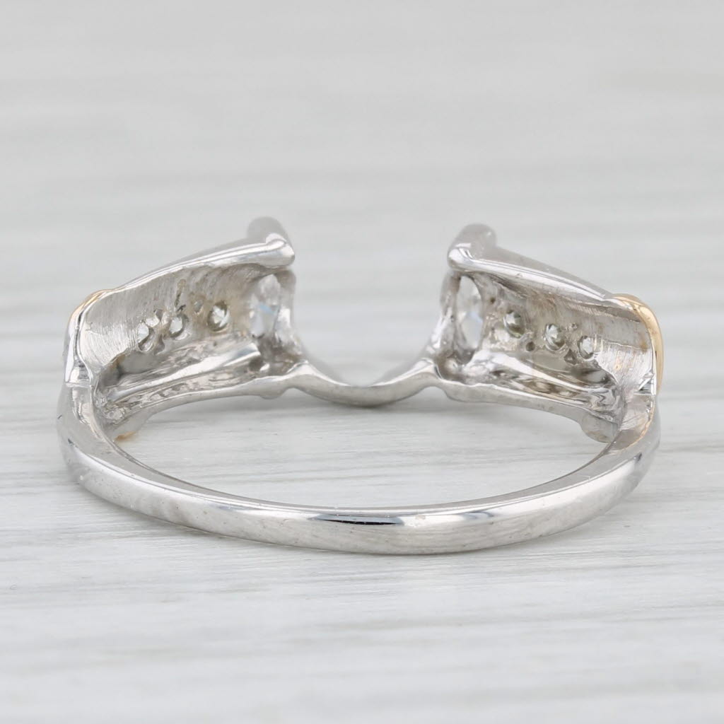 Light Gray 0.35ctw Diamond Ring Jacket Enhancer Guard 14k White Gold Size 5.75 Wedding Band