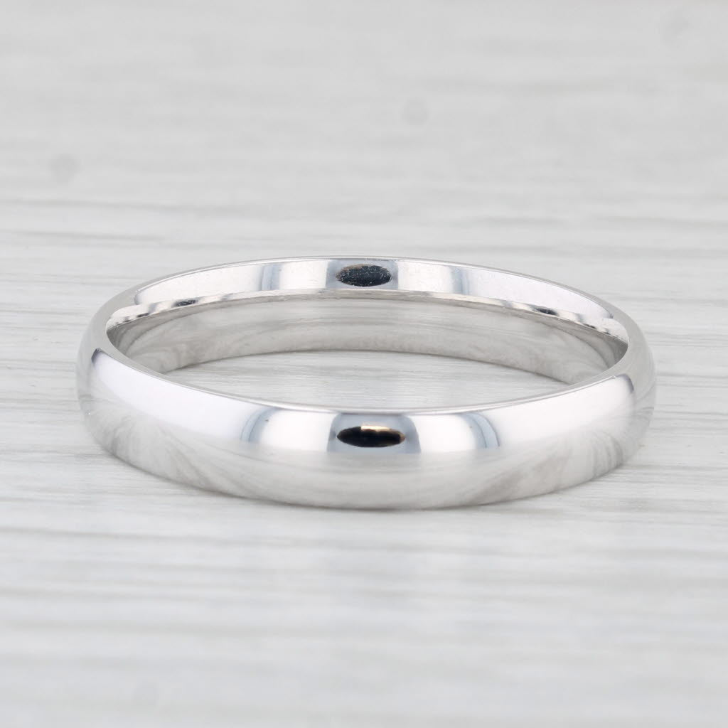 Light Gray Classic Men's Wedding Band 14k White Gold Size 10.5 Ring