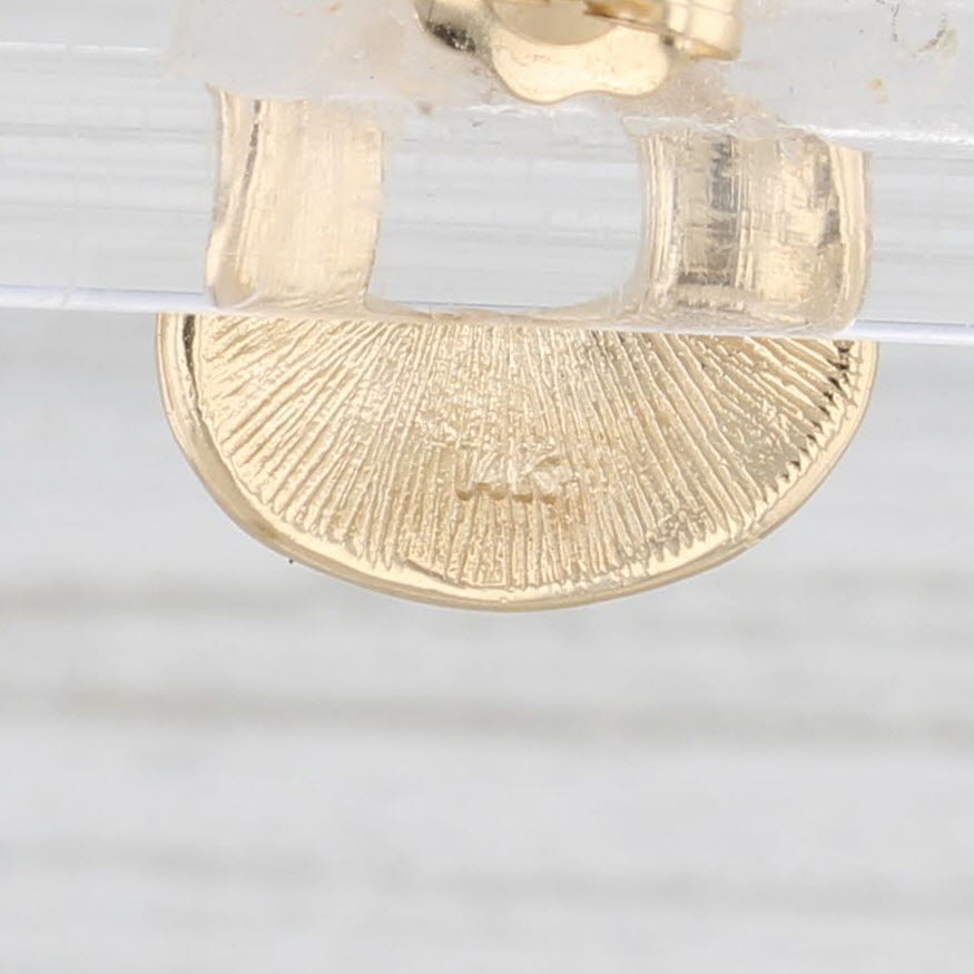 Light Gray Small Drop Stud Earrings 14k Yellow Gold