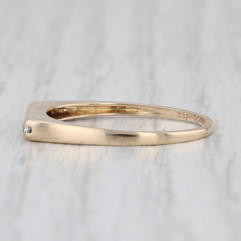 Diamond Stackable Ring 14k Yellow Gold Size 6 Wedding Band