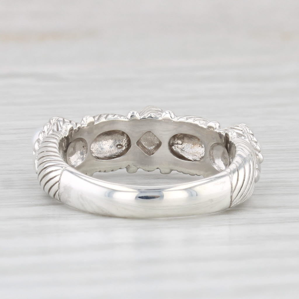 Light Gray Judith Ripka Cultured Pearl Flower Ring Sterling Silver Size 7