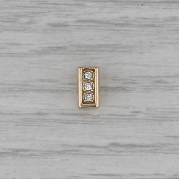 Vintage Joshua Diamond Small Spacer Slide Bracelet Charm 14k Yellow Gold