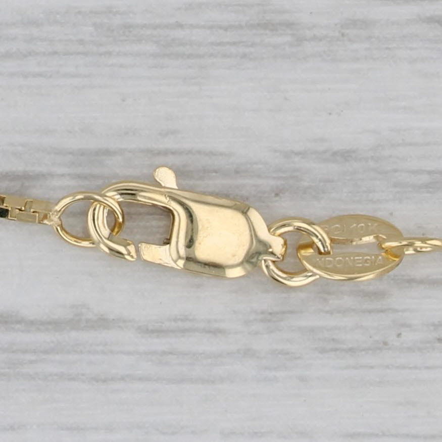 Gray New Box Chain Necklace 10k Yellow Gold 16" 0.9mm