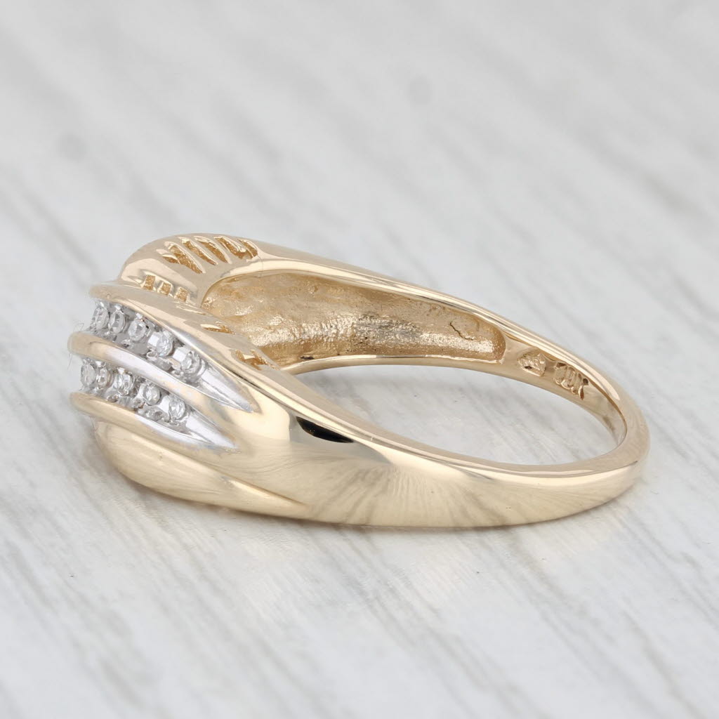 Light Gray Diamond Bypass Ring 10k Gold Size 7.25 "I Love You" Anniversary Wedding Band