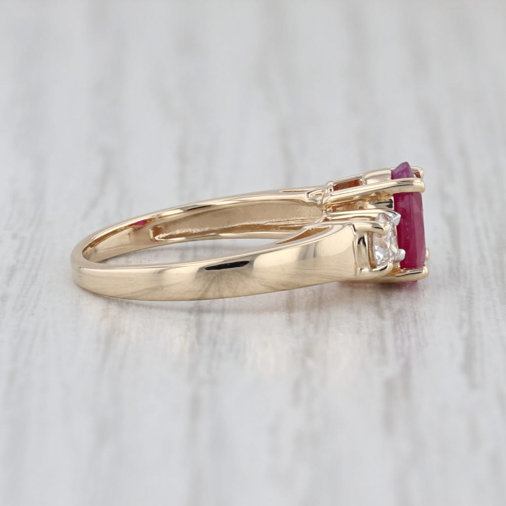 1.62ctw Oval Ruby Diamond Ring 14k Yellow Gold Size 6