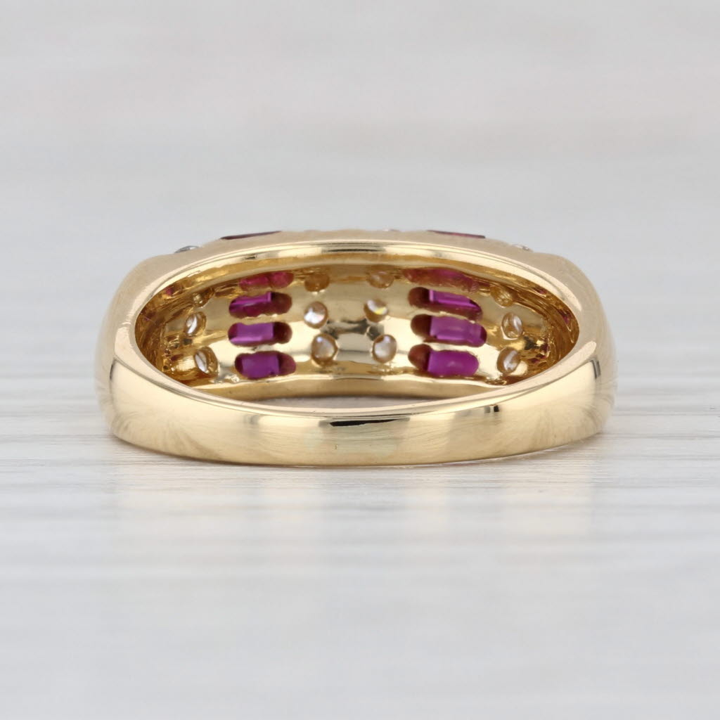 1.06ctw Ruby Diamond Ring 18k Yellow Gold Size 7.5 Stackable