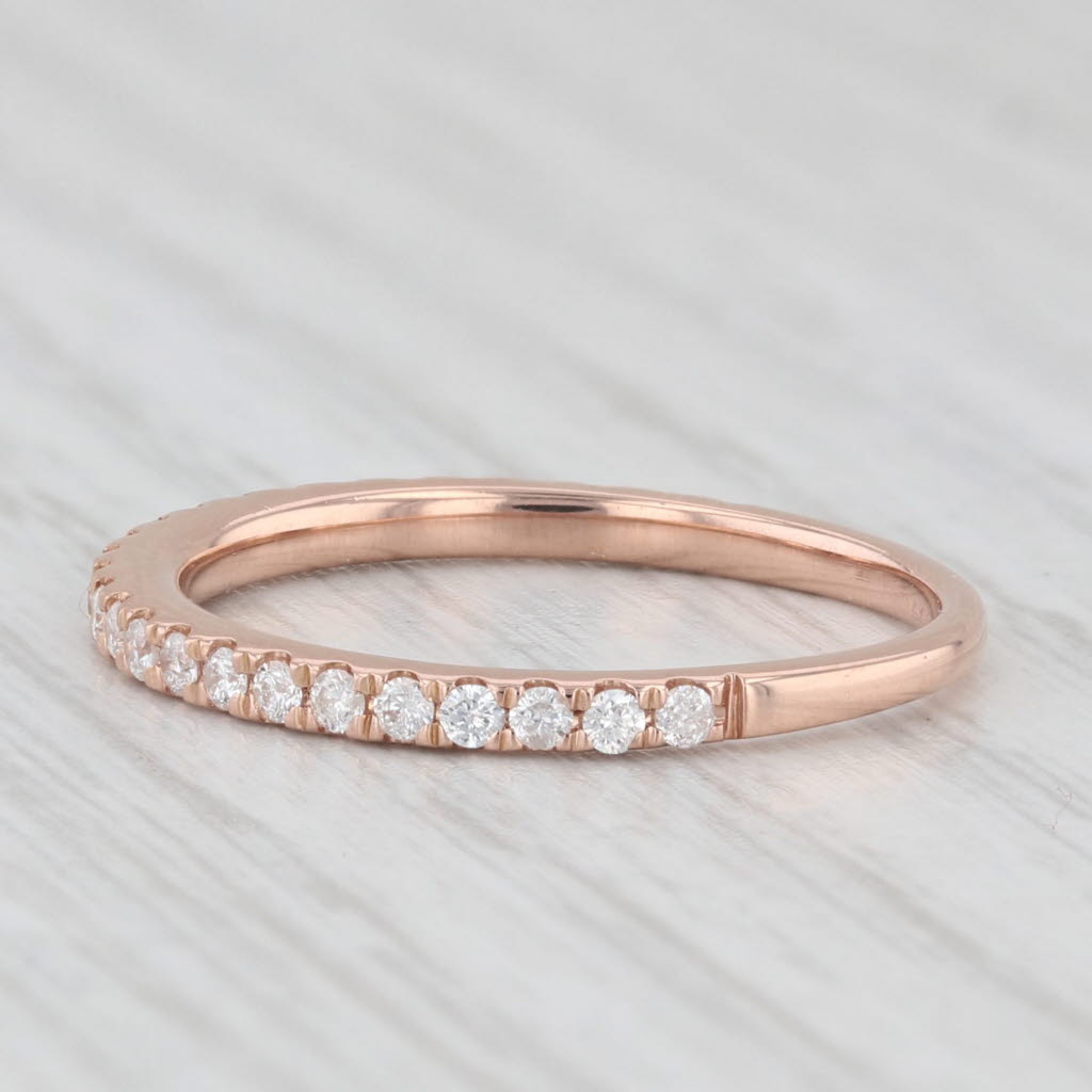 Light Gray 0.33ctw Diamond Wedding Band 14k Rose Gold Size 6.25 Stackable Anniversary