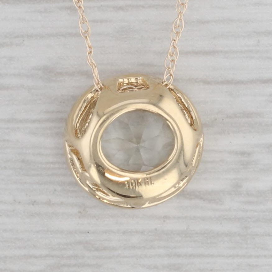 Gray New 1.20ct Prasiolite Round Solitaire Pendant Necklace 10k Yellow Gold 18"