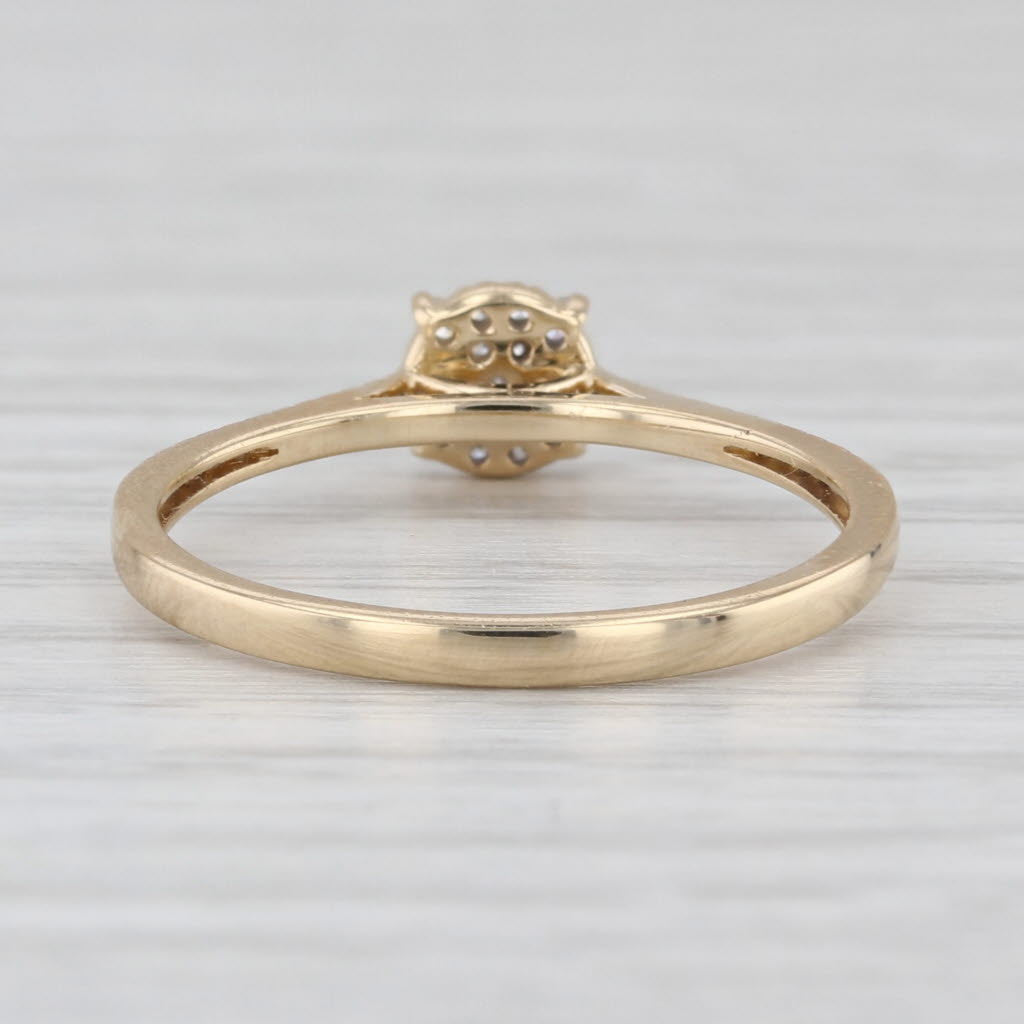 0.14ctw Diamond Cluster Engagement Ring 14k Yellow Gold Size 7.25