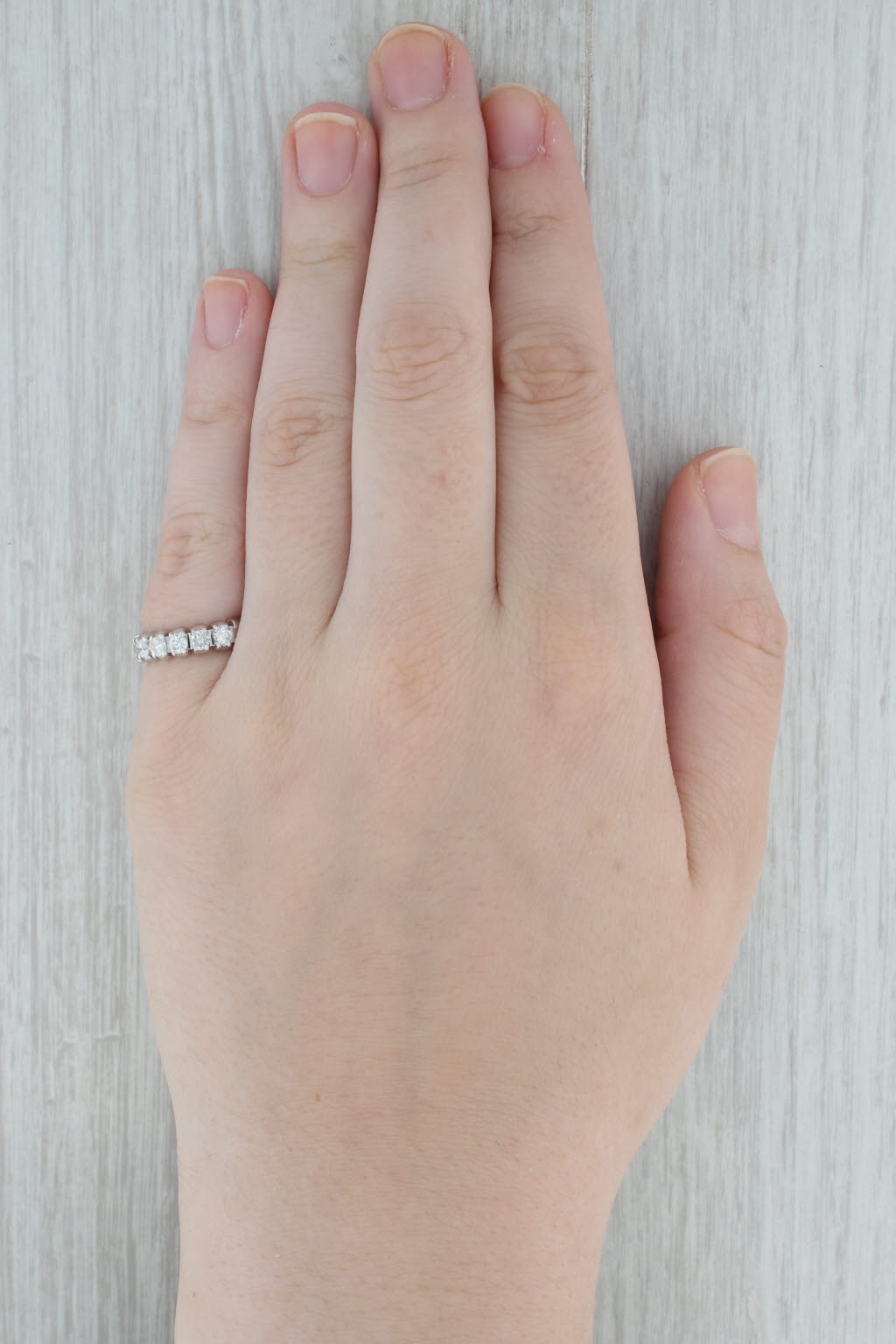 Gray 0.50ctw Diamond Wedding Ring 14k White Gold Size 5.75 Stackable Band