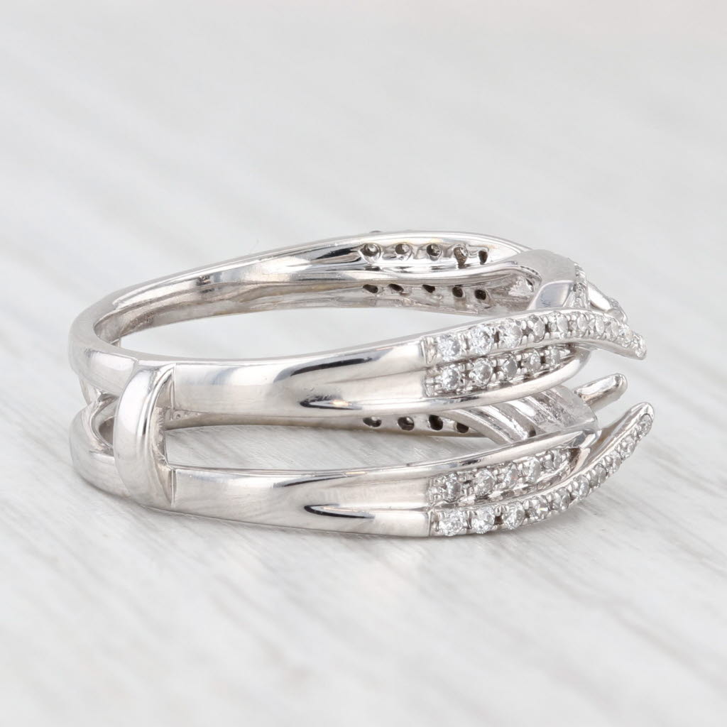 Light Gray 0.50ctw Diamond Ring Jacket Guard Wedding Band 14k White Gold Size 6.75