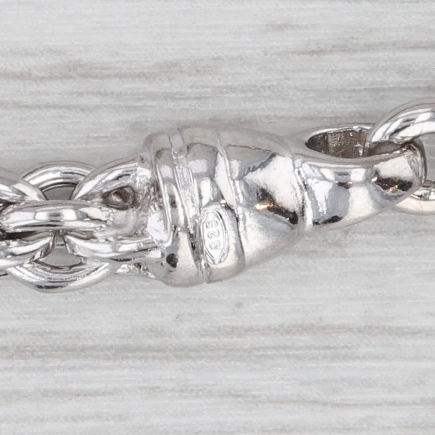 Light Gray Sterling Silver Fancy Link Cable Chain Necklace 20" 5.7"