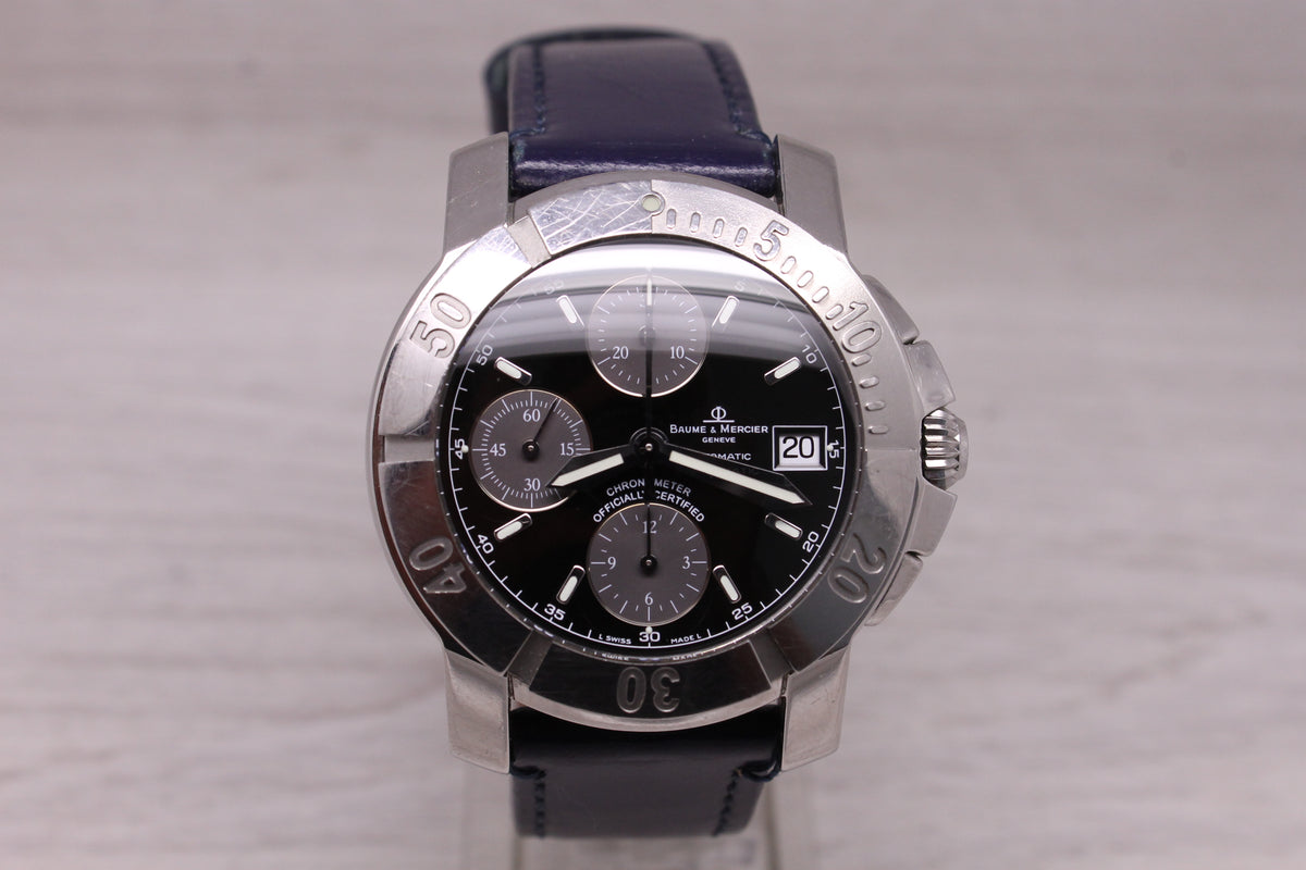 Baume & Mercier Capeland 65352 Mens 41mm Steel Automatic Chronograph Swiss Date