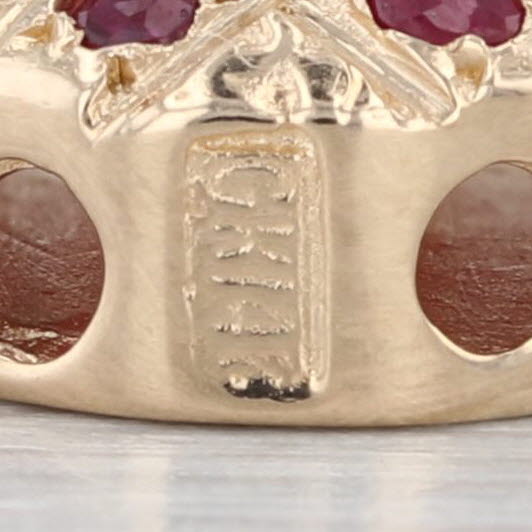 Goldman Kolber 0.36ctw Ruby Slide Bracelet Charm 14k Yellow Gold Vintage