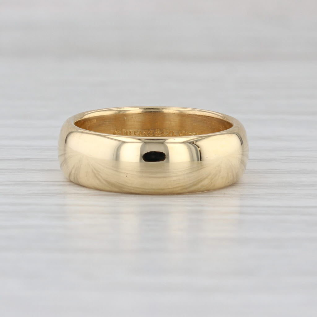 Tiffany Forever Wedding Band 18k Yellow Gold Size 5.75 6mm Ring