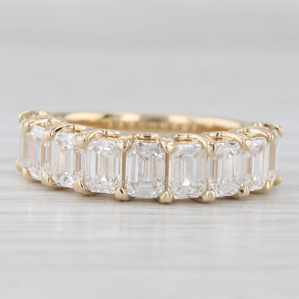 Light Gray New 3.07ctw Lab Grown Diamond Wedding Band 14k Yellow Gold Stackable Ring Sz 6.5