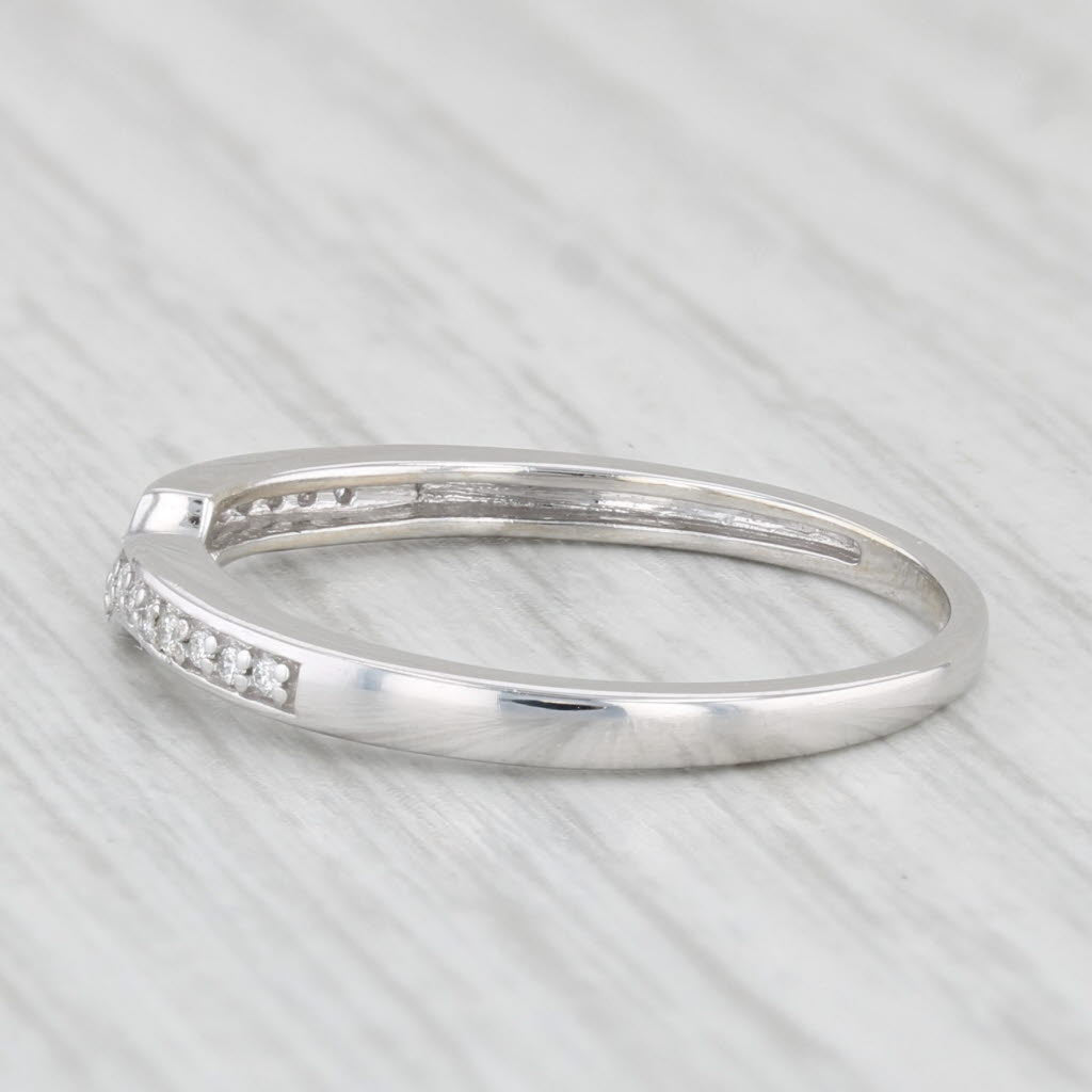 Light Gray Diamond Ring Guard 14k White Gold Stackable Band Size 7 Wedding Anniversary