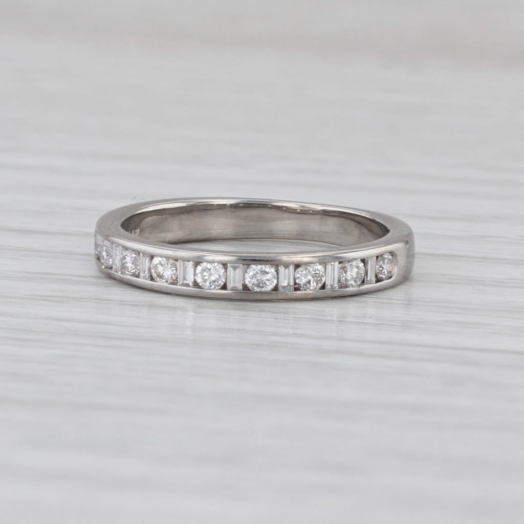 0.30ctw Diamond Wedding Band 14k White Gold Size 4.75 Stackable Ring