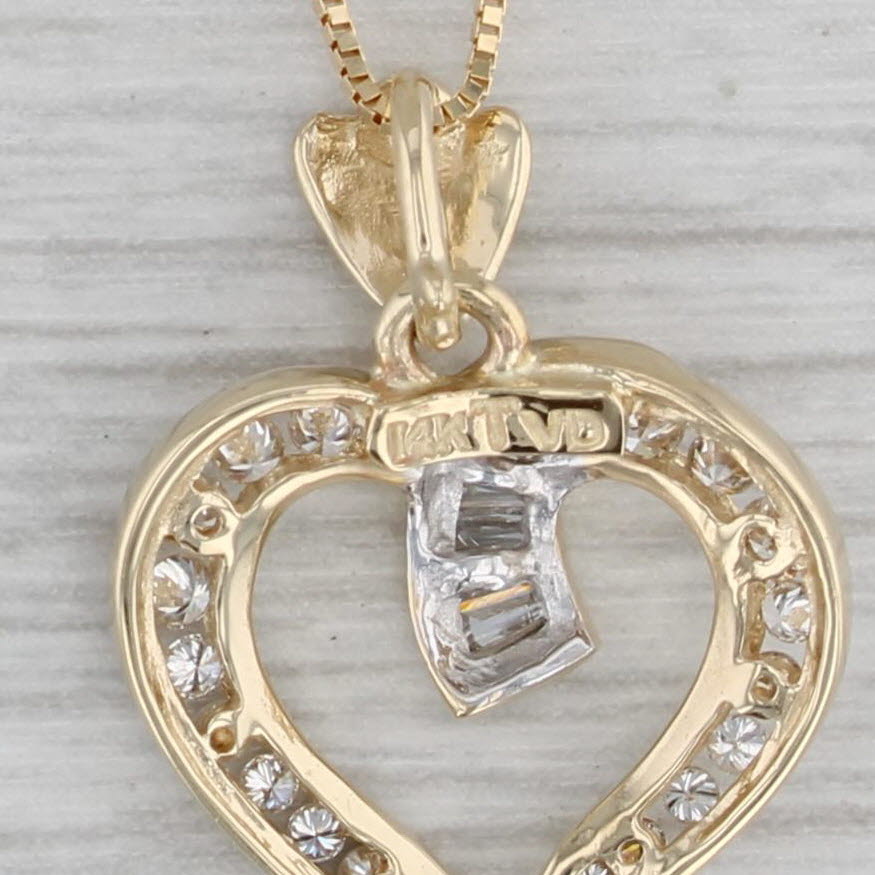 Gray 10.24ctw Diamond Heart Pendant 14k Yellow Gold 18" Box Chain