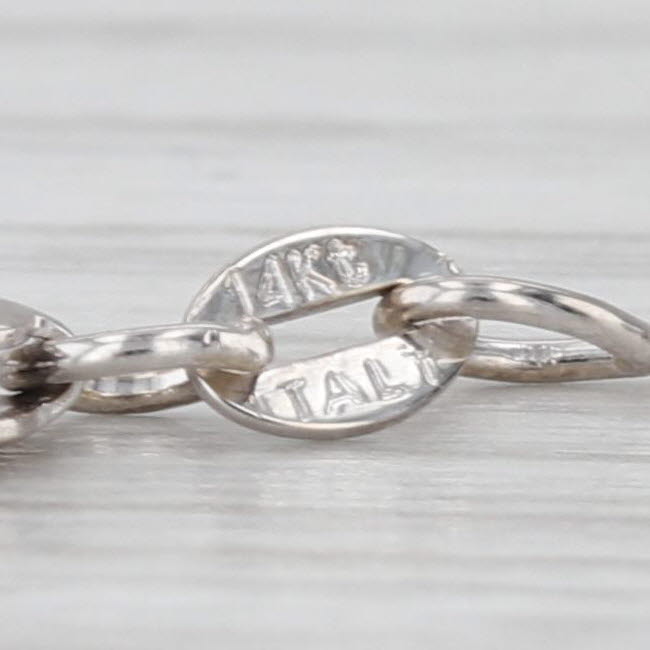 0.24ctw Black White Diamond Drop Pendant Necklace 14k White Gold 17" Box Chain