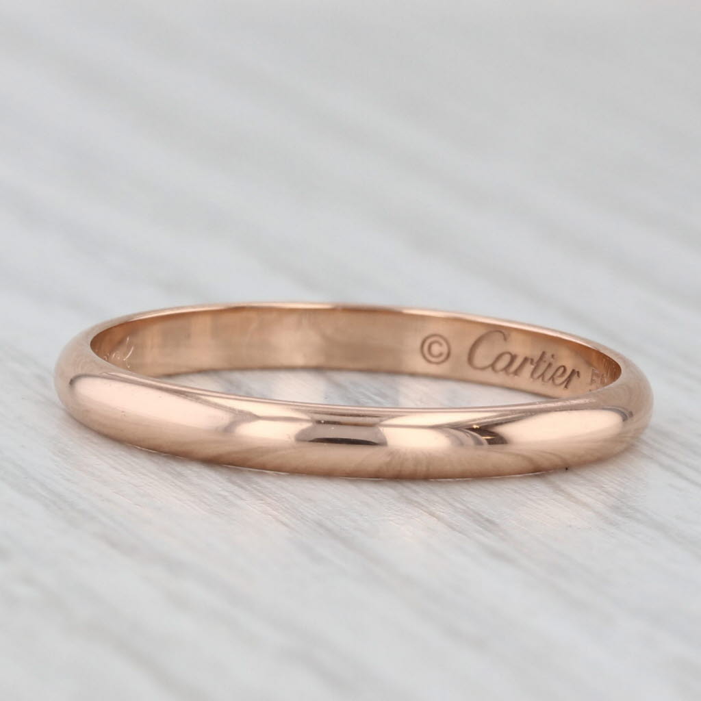 Light Gray Cartier Wedding Band 18k Rose Gold Size 8.75 Designer Ring Stackable