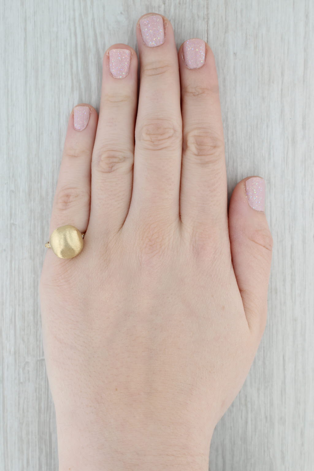 Gray Marco Bicego Africa Diamond Ring Brushed 18k Yellow Gold Size 7