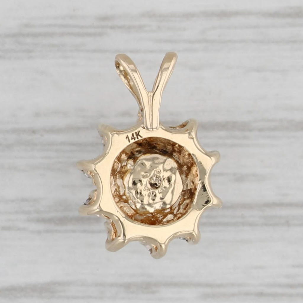Gray Cultured Pearl Diamond Halo Pendant 14k Yellow Gold