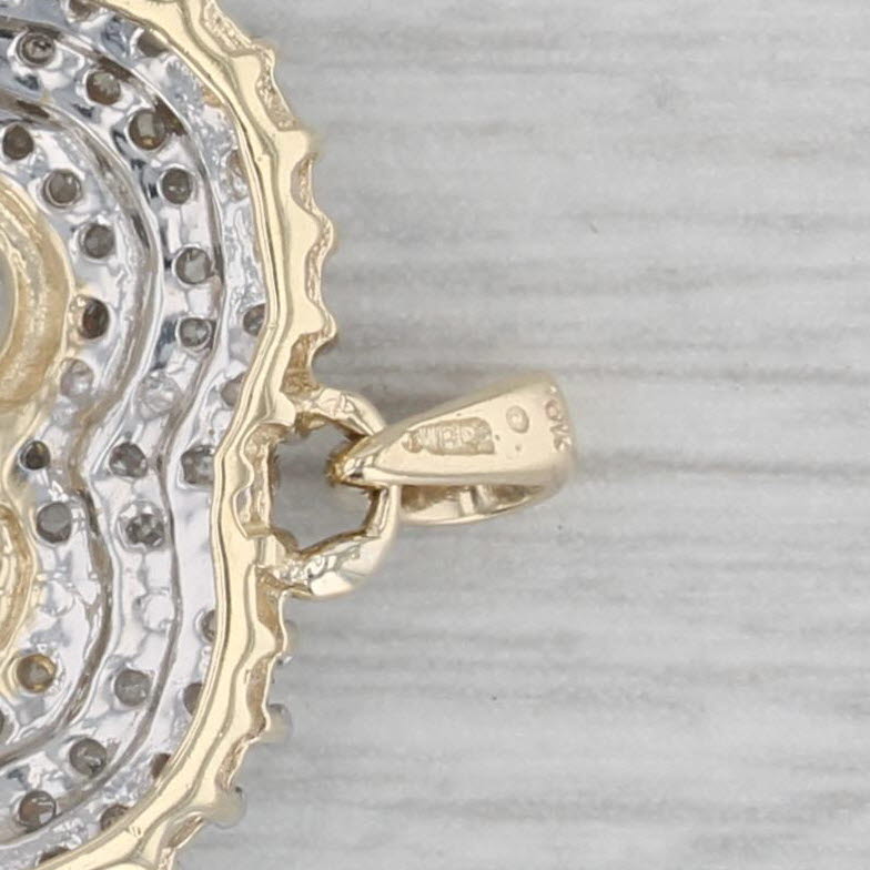 Gray 0.27ctw Diamond Open Heart Pendant 10k Yellow Gold