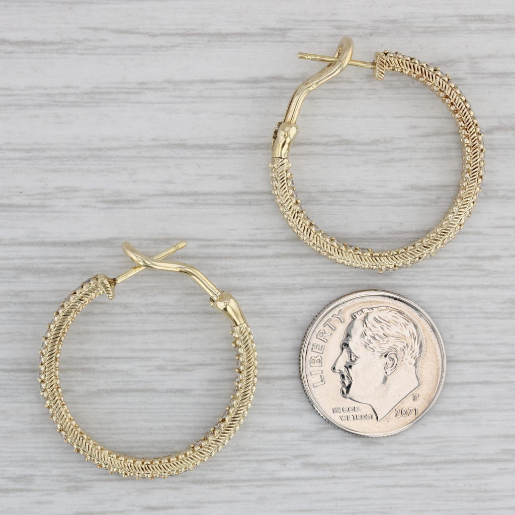 Gray Ripka Inside Out Cubic Zirconia Hoop Earrings Sterling Silver Gold Vermeil