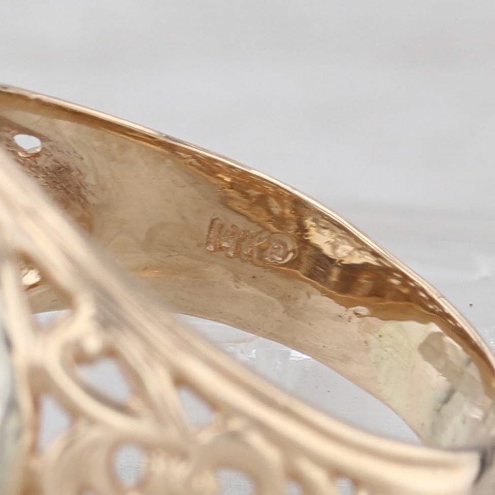 1.48ctw Diamond Kentucky Cluster Ring 14k Yellow Gold Size 10 Vintage
