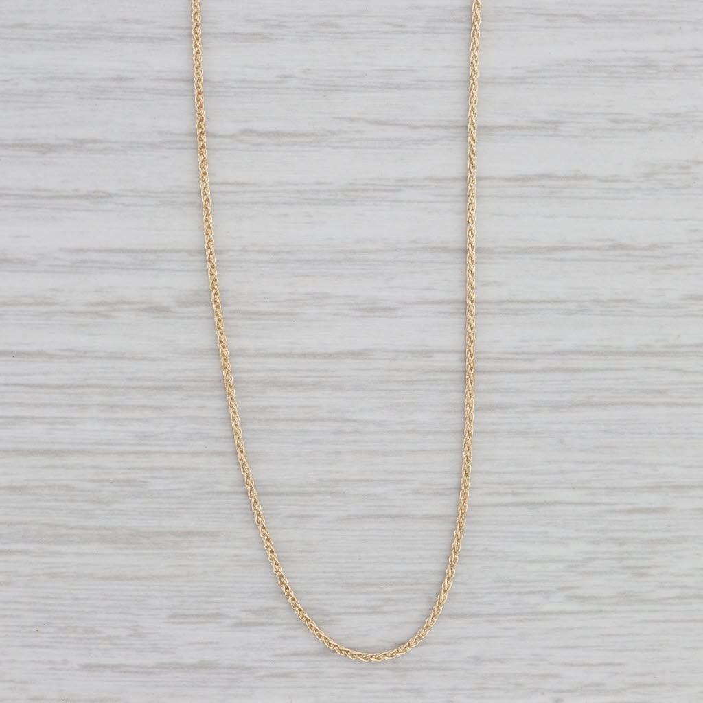 Gray 17.75" Wheat Chain Necklace 10k Yellow Gold 1mm