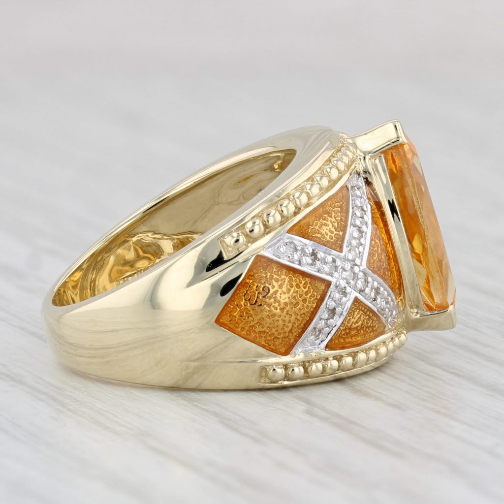 Light Gray 2ctw Marquise Citrine Diamond Ring 14k Yellow Gold Resin Size 6