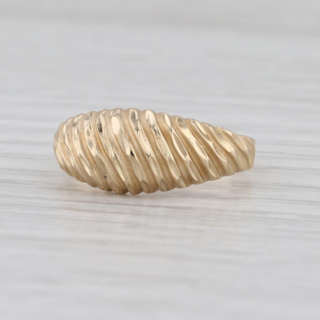 Beveled Croissant Ring 14k Yellow Gold Size 5.75