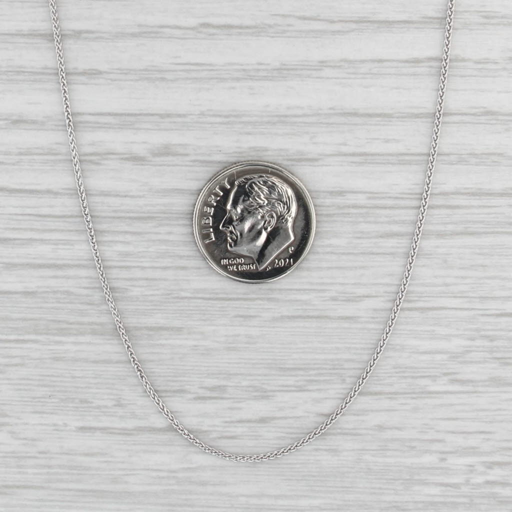 New Wheat Chain Necklace 10k White Gold 16" 1mm
