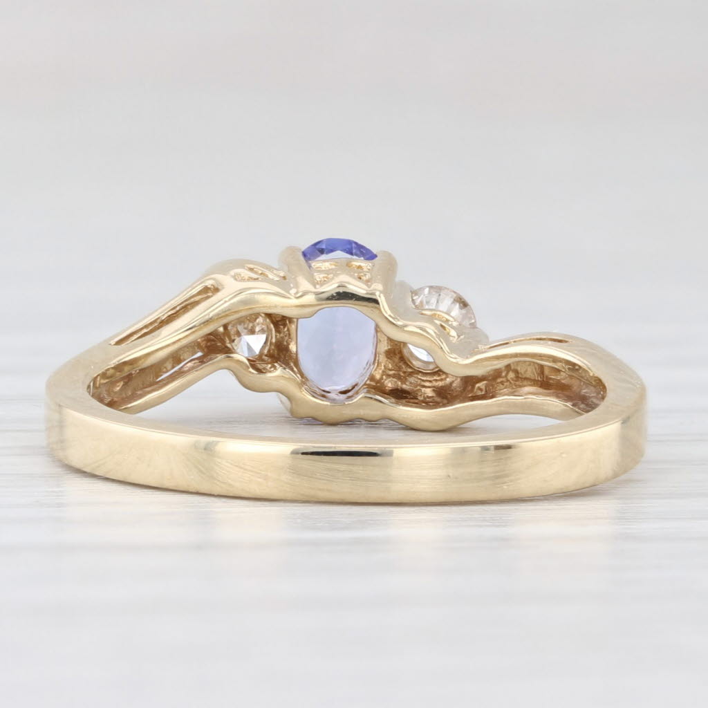Light Gray 0.70ctw Oval Tanzanite Diamond Ring 14k Yellow Gold Size 7