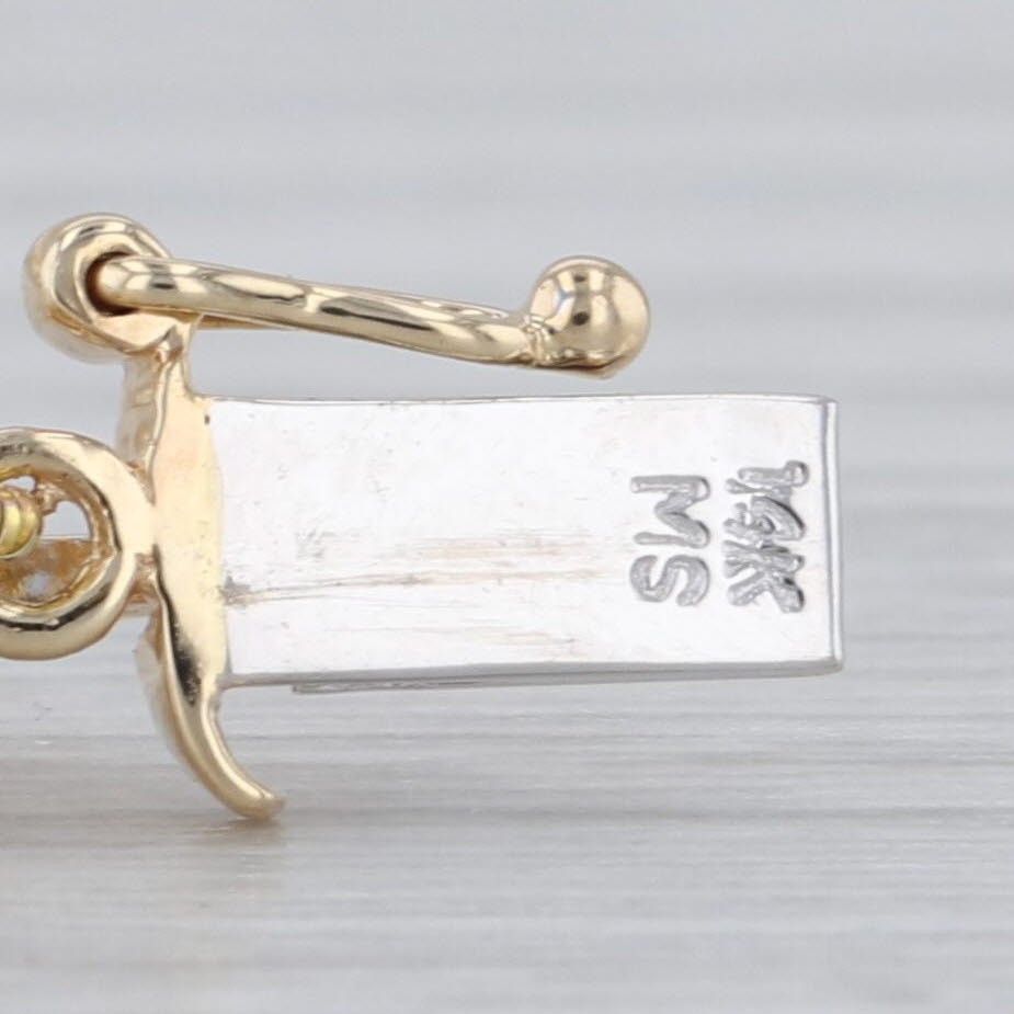 Diamond Clasp Pearl Bead Single Strand Necklace 14k Gold 31.5"