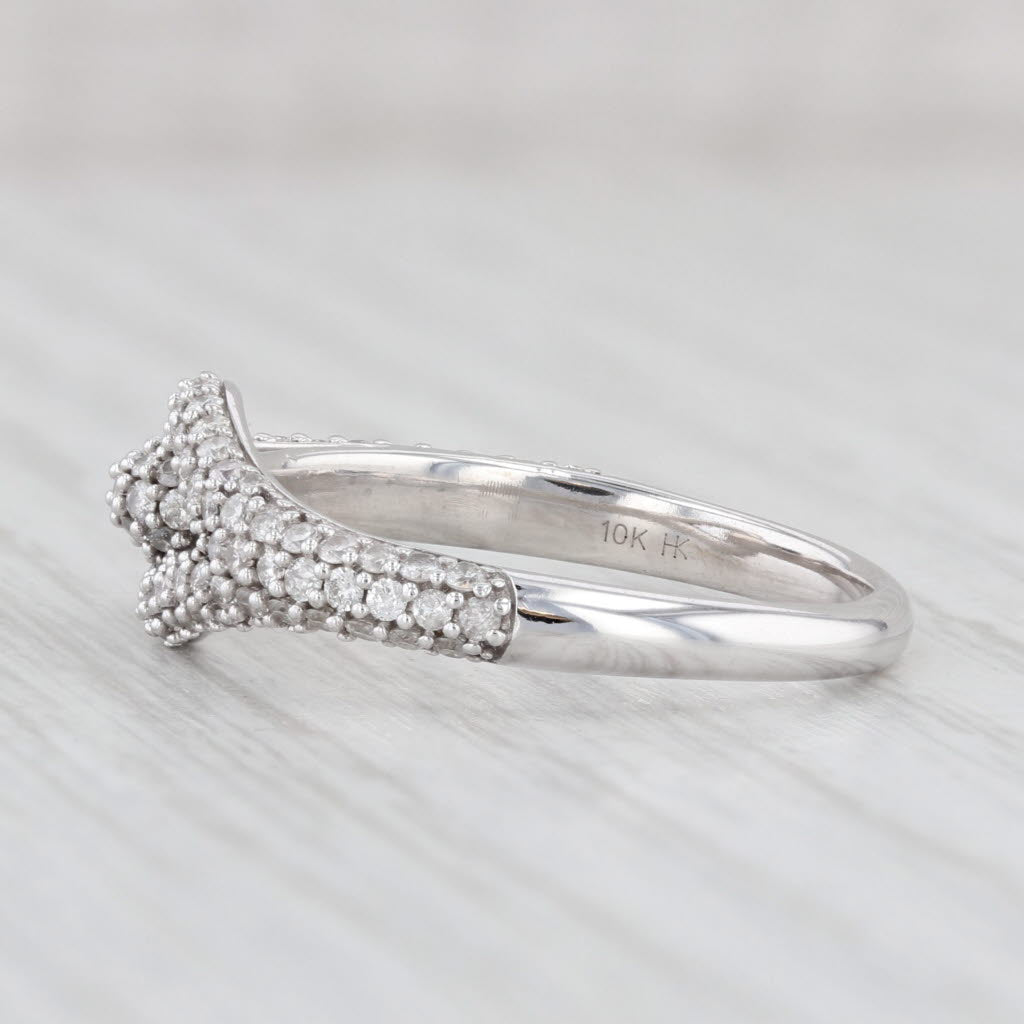 Light Gray 0.40ctw Pave Diamond Knot Ring 10k White Gold Size 8