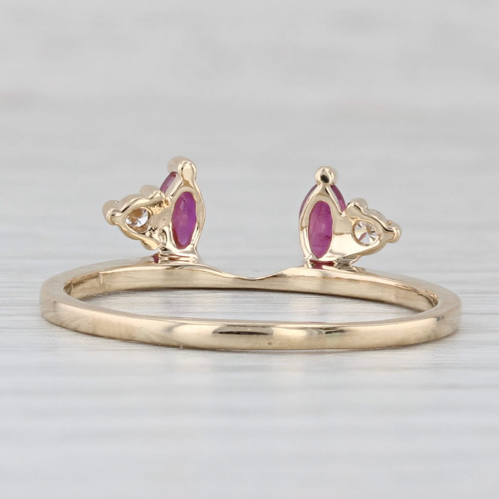 Light Gray 0.45ctw Ruby Diamond Ring Enhancer Guard 14k Yellow Gold Size 9.5 Wedding Band