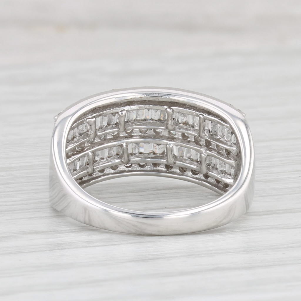 Light Gray 0.90ctw Diamond Ring 10k White Gold Size 7 Stacking Design