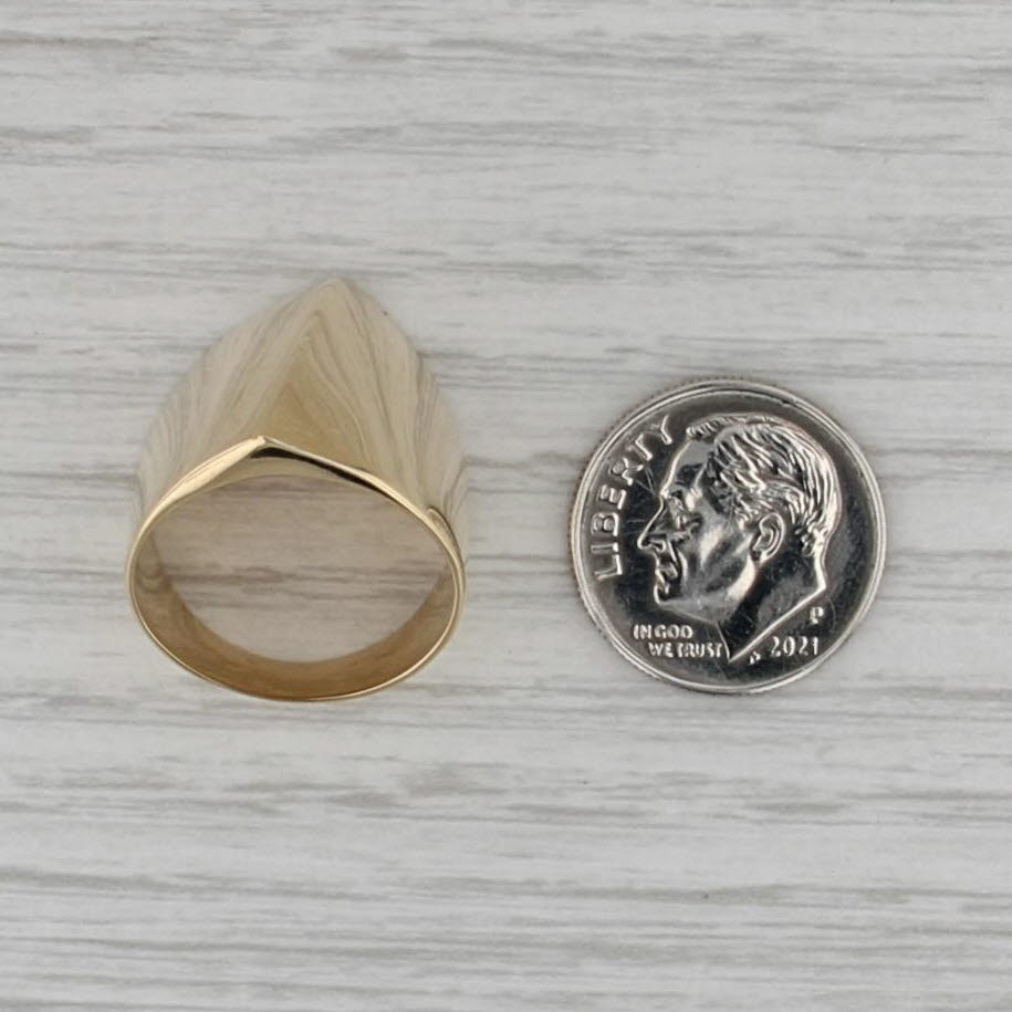 Unique Beveled Domed Statement Ring 18k Yellow Gold Size 6.5