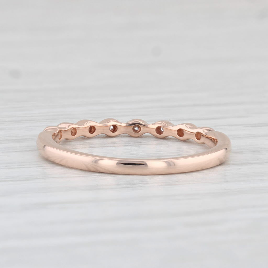 Light Gray Diamond Stackable Ring 10k Rose Gold Wedding Band Size 7