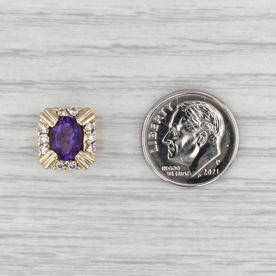 1.20ctw Amethyst Diamond Slide Bracelet Charm 14k Gold Richard Klein Vintage