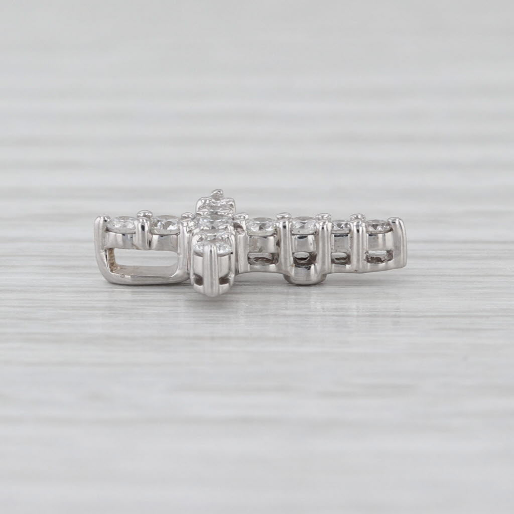Roberto Coin Tiny Treasures Small 0.39ctw Diamond Cross Pendant 18k White Gold